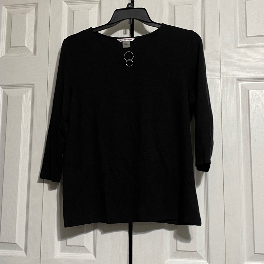Allison Daley soft black shirt top blouse size LARGE